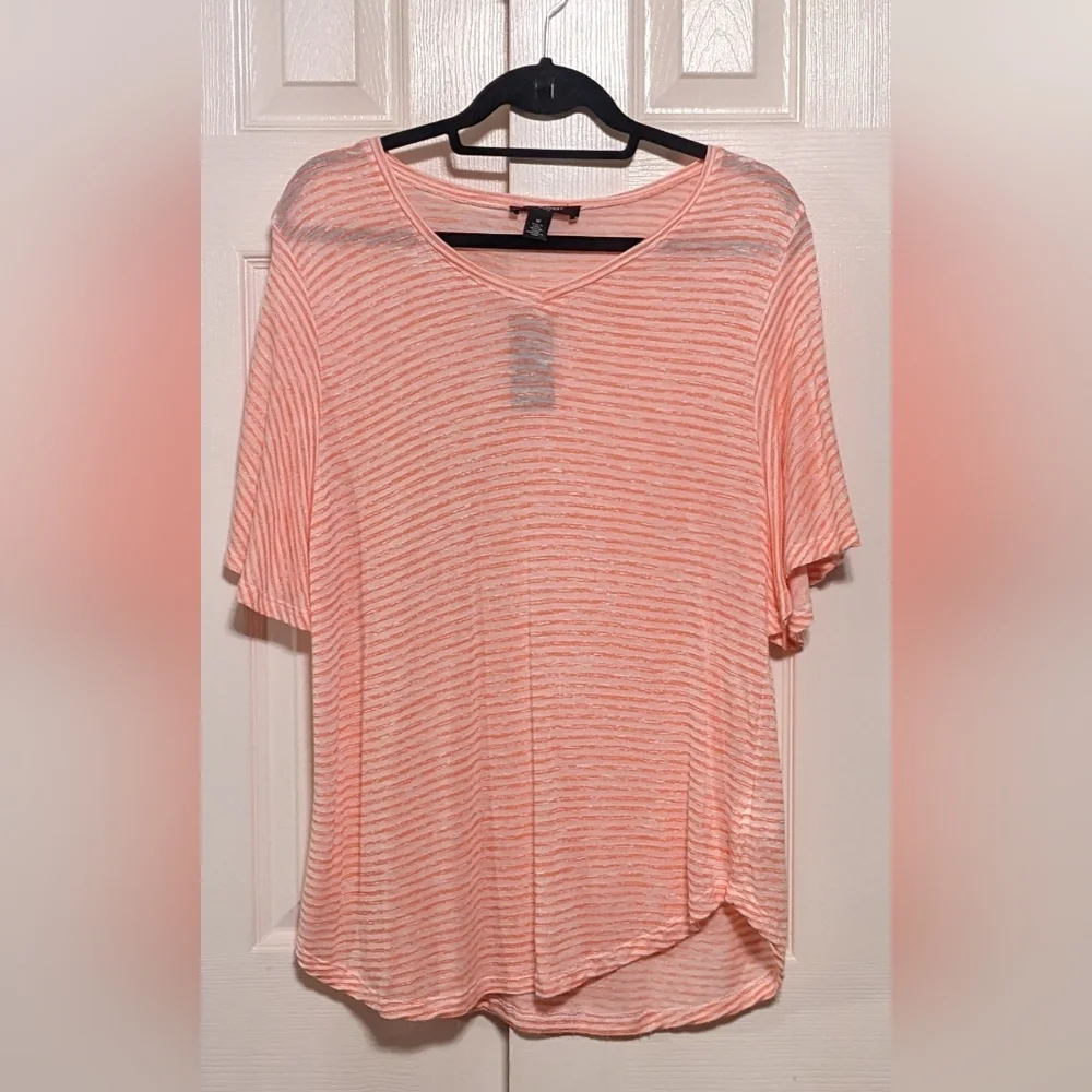 5/$25 Nine West Stripped Shirt - Picture 1 of 6